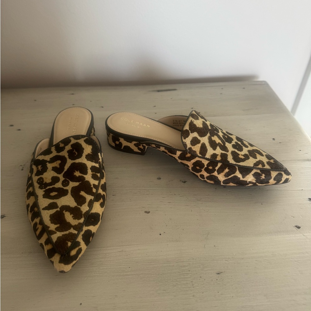 NWB Brand New!! Cole Haan Leopard Print Mules - Picture 10 of 10